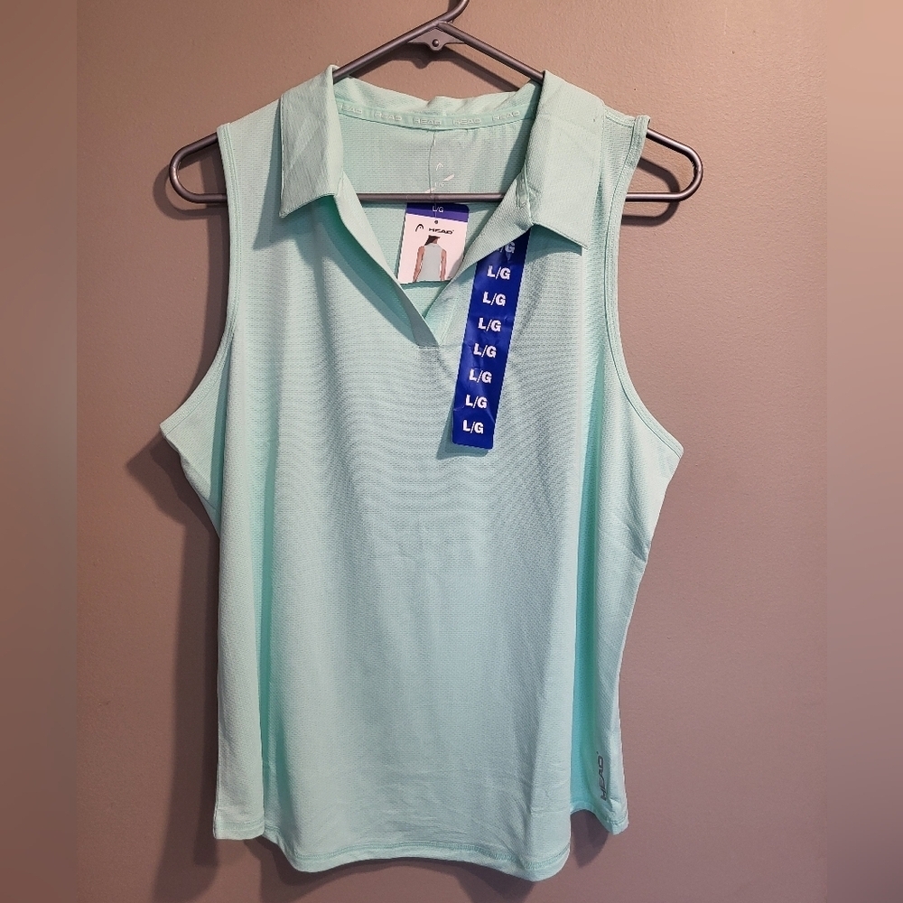 Head Light Green Sleeveless Tank Top, Size Large